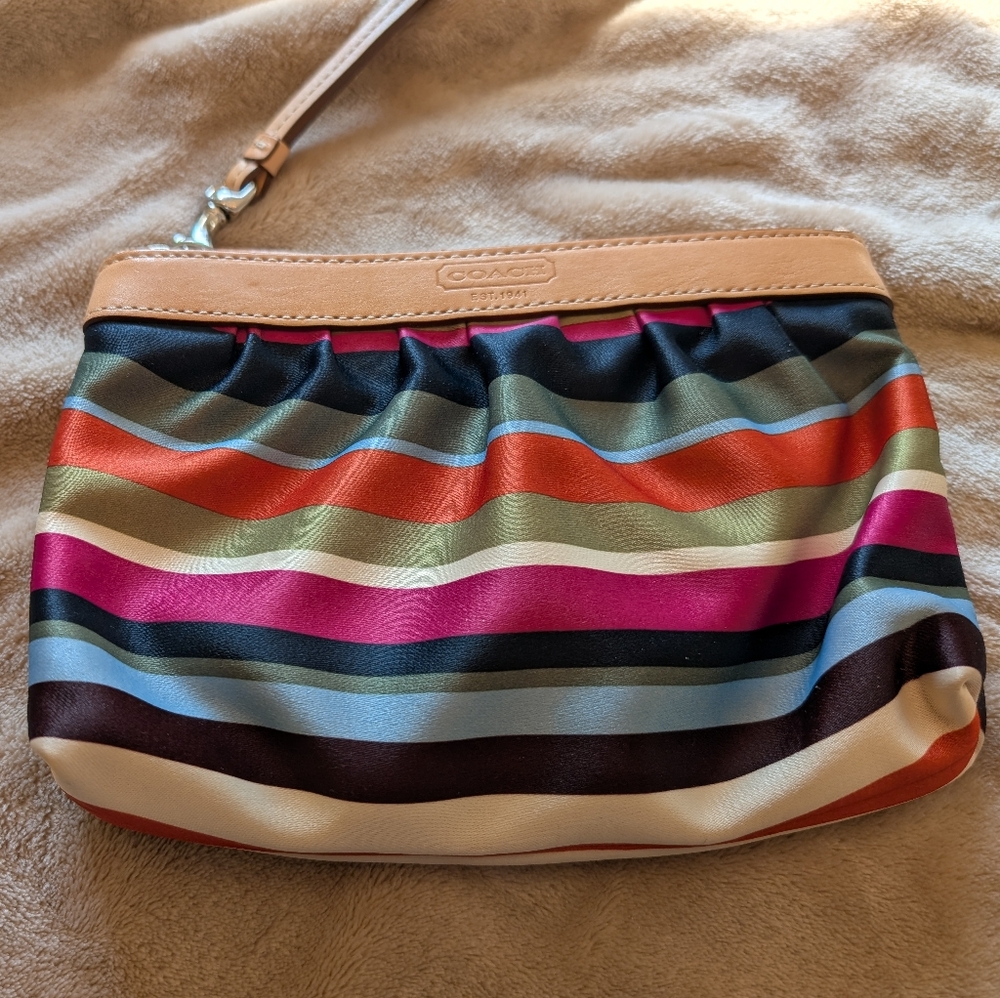 Coach Striped Wristlet NWOT